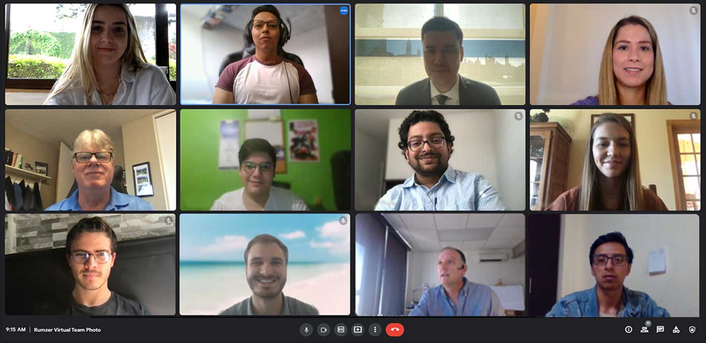 Rumzer team on video call